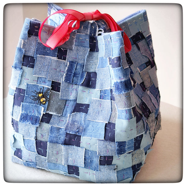 My Dad’s Jeans Patchwork Komebukuro
